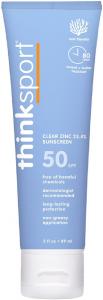 Прозрачный солнцезащитный крем с цинком SPF 50 Thinksport