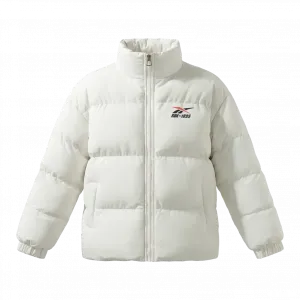 Пуховик Unisex с воротником стойкой, утепленный стеганый пуховик Reebok, априкот