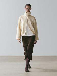 Куртка из 100% хлопка с декоративными пуговицами Massimo Dutti, cream