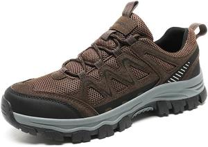 Мужские походные ботинки на открытом воздухе, противоскользящие туристические кроссовки для походов, путешествий и повседневной носки, стильные легкие спортивные ботинки для ходьбы и комфорта Qacksv, коричневый
