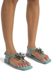 Сандалии с Т-образной застежкой Alma en Pena, светло-голубой