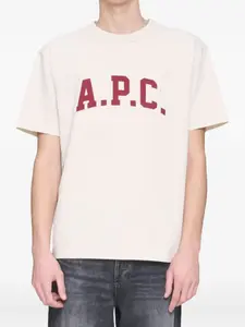 Хлопковая футболка с логотипом A.P.C., нейтральный