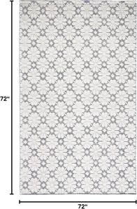 Ковер SAFAVIEH, 183 x 183 см, Vermont Collection, Ivory & Blue, ручной работы из шерсти, идеален для помещений с высокой проходимостью в гостиной, спальне (VRM303M)