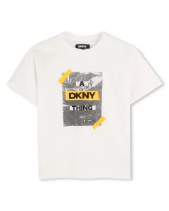 Детская хлопковая футболка DKNY, белый