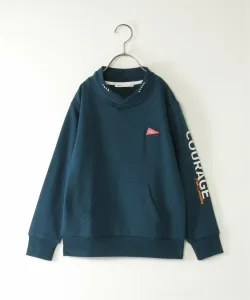 Толстовка с воротником-стойкой, карманами, рукавами и логотипом (120~160 см) Ikka, цвет Dark Green