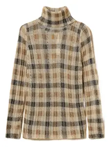 Водолазка с клетчатым принтом TWINSET, нейтральный