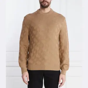 Свитер стандартного кроя из шерсти палао Boss, коричневый