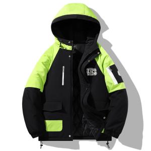 FIDO DIDO Куртка Unisex, Neon Green (Thickened Fleece-Lined Puffer Jacket)