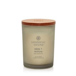 Свеча Chesapeake Bay Relax + Restore с шалфеем и перечной мятой в банке с одним фитилем Chesapeake Bay Candle, цвет Light Gray