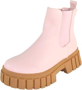 Женские ботильоны Berness Chelsea на массивной подошве с эластичными сторонами, без застежки, на платформе CAMILA, Pink