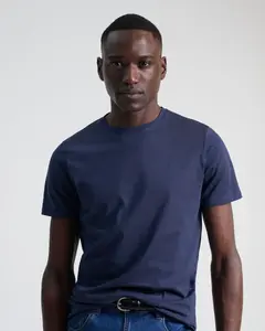 Мужская базовая хлопковая футболка PuroEgo, темно-синий