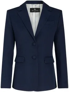 Однобортный блейзер с заостренными лацканами ETRO, синий