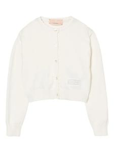 Кардиган трикотажной вязки Elisabetta Franchi La Mia Bambina, белый