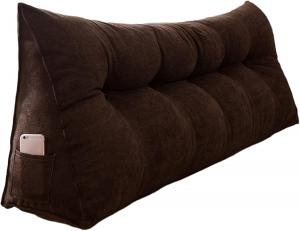 Generic Треугольная подушка-опора для изголовья кровати, бежевый и оранжевый, с комплектом пряжек для фиксации Dark Brown