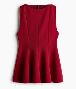 Топ H&M Sleeveless peplum, красный