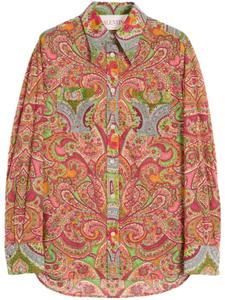 Valentino Garavani рубашка с принтом пейсли, розовый