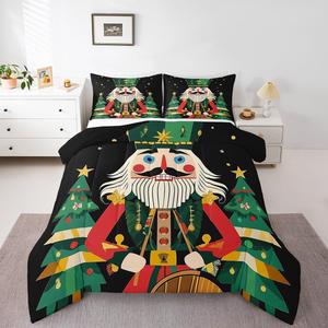 Erosebridal Комплект постельного белья для детей с новогодним принтом, Black
