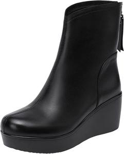 Женские повседневные ботинки Yiozoi, классические, удобные, с нескользящей подошвой, для офиса, на толстой платформе, подходящие для женщин, Black Single Lining 6Cm