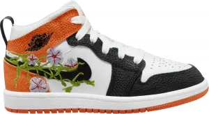 Кроссовки Air Jordan 1 Mid PS Floral, оранжевый