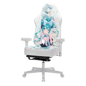 Игровое кресло Yunaseer Pretender, Model 8 Hatsune, нейлон, подставка для ног, бирюзовый/белый