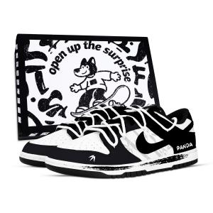 Кроссовки для скейтбординга Dunk Bamboo Shadow Cute Bear, устойчивые к истиранию, низкие, унисекс, Nike, черный/белый