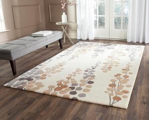 Ковер SAFAVIEH, 183 x 183 см, Soho Collection, Beige & Grey, ручной работы из шерсти и вискозы, идеален для помещений с высокой проходимостью в гостиной, спальне (SOH338A)