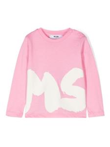MSGM Kids футболка с логотипом, розовый