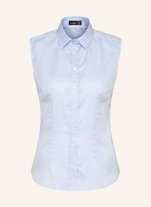 Блузка узкого кроя без рукавов с воротником-стойкой van Laack, синий