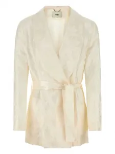 Шелковый пиджак с запахом FENDI, белый