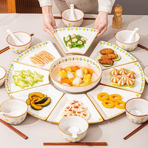 Ceramics Набор тарелок для новогоднего ужина 40 предметов, практичная посуда для семьи в стиле 2025