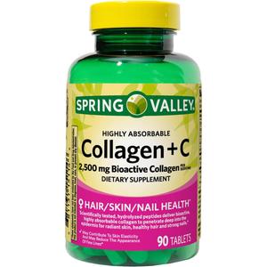 Комплекс коллагена с витамином С Spring Valley 2500 мг, 90 таблеток