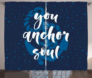 Штора ABAKUHAUS Морская вечеринка в деревенском стиле, с надписью на пузырьках, присборенная штора из тесьмы для спальни с петлями и крючками, 280 x 225 см, цвет индиго Abakuhaus