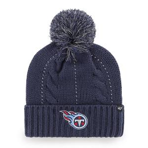 Женская темно-синяя вязаная шапка с манжетами и помпоном Tennessee Titans Bauble '47, цвет Ttn Navy