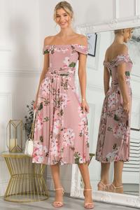 Розовое платье Rawiya с открытым вырезом и сеткой Jolie Moi, розовый