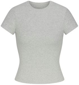 Футболка Skims Cotton Rib, светло-серый