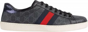 Кроссовки Gucci Ace GG Supreme Black Grey, черный