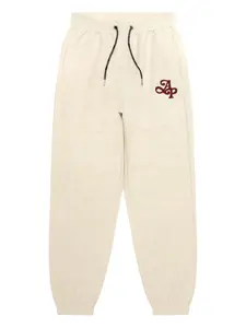 Брюки с кулиской и вышитым логотипом Aape By A Bathing Ape, бежевый