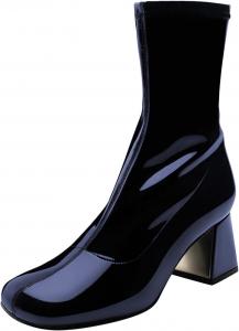 Женские современные ботильоны FSJ с квадратным носком, застежкой-молнией сбоку, массивным каблуком, средней голенью, эластичные короткие ботиночки, удобные туфли на низком каблуке, размеры US 4-16, Blue