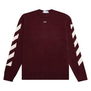 Толстовка Off-White Diag Arrow Knit Crewneck 'Barolo/White', белый