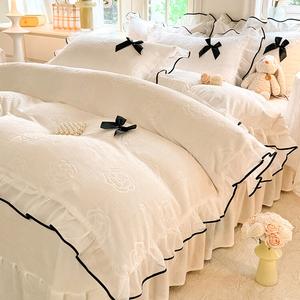 Disney Комплект постельного белья 1,5 м, 4 предмета, для одеяла 200x230 см, Rongmenglian, молочно-белый