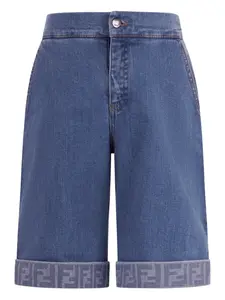 Джинсы с отделкой в виде монограммы FF Fendi Kids, синий