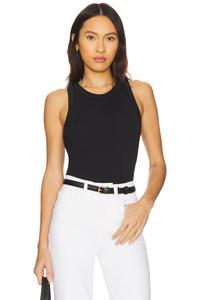 Топ с микроребристым узором Good American, black001