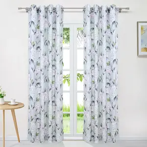 Плотная штора Blackout, плотная, термоштора с люверсами и цветочным узором, для спальни или гостиной, 245 x 135 см (В x Ш) Joyswahl