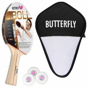 Butterfly 1x ракетка для настольного тенниса Timo Boll Bronze 85010 + чехол + 3x мяча для настольного тенниса
