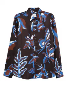 Рубашка с геометричным принтом Paul Smith, коричневый