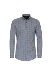 Мужская деловая рубашка с принтом, облегающая боди Venti, темно-бирюзовый