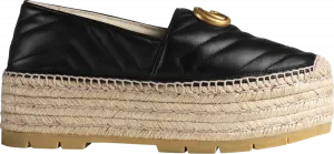 Кроссовки Gucci Wmns GG Espadrilles Double Platform Black, черный