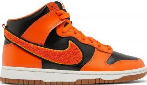 Кроссовки Nike Dunk High 'Chenille Swoosh - Safety Orange', черный