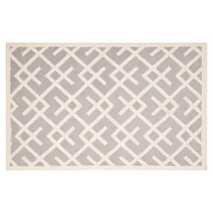 Коврик из шерсти ручной работы Dhurries с ломаной решеткой, плоский Safavieh, мультиколор, 183x275 см