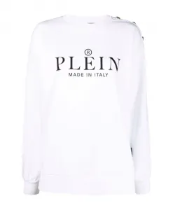 Белый повседневный пуловер свободного кроя. Philipp Plein, белый